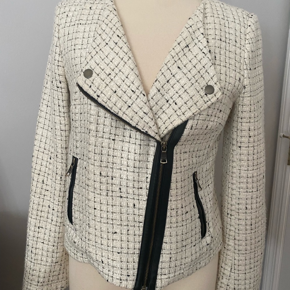 Banana Republic Off White Tweed Blazer Sz 8